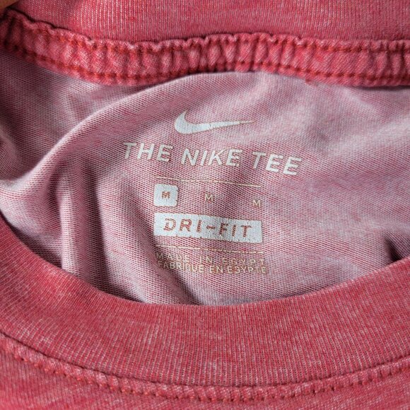 Nike Mens Dri Fit Red Short Sleeve Athletic T Shirt M Activewear Running Gym - Picture 2 of 8